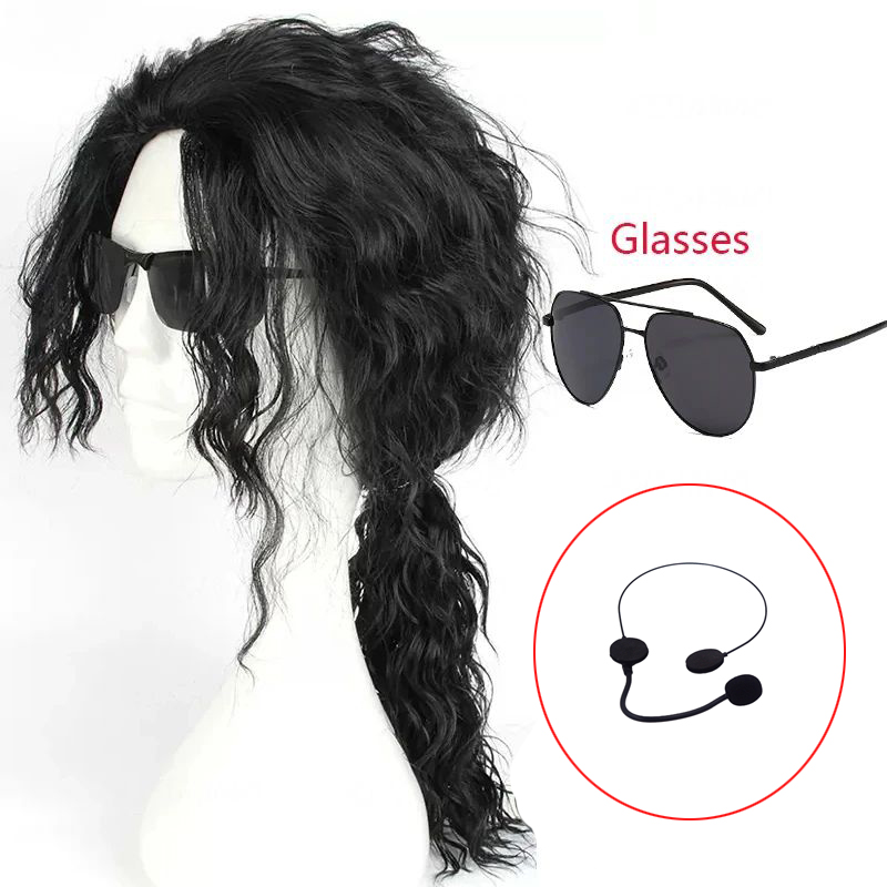 Anime Cosplay Long Black Hair - MJ Michael Cosplay Siyah Peruk Jackson