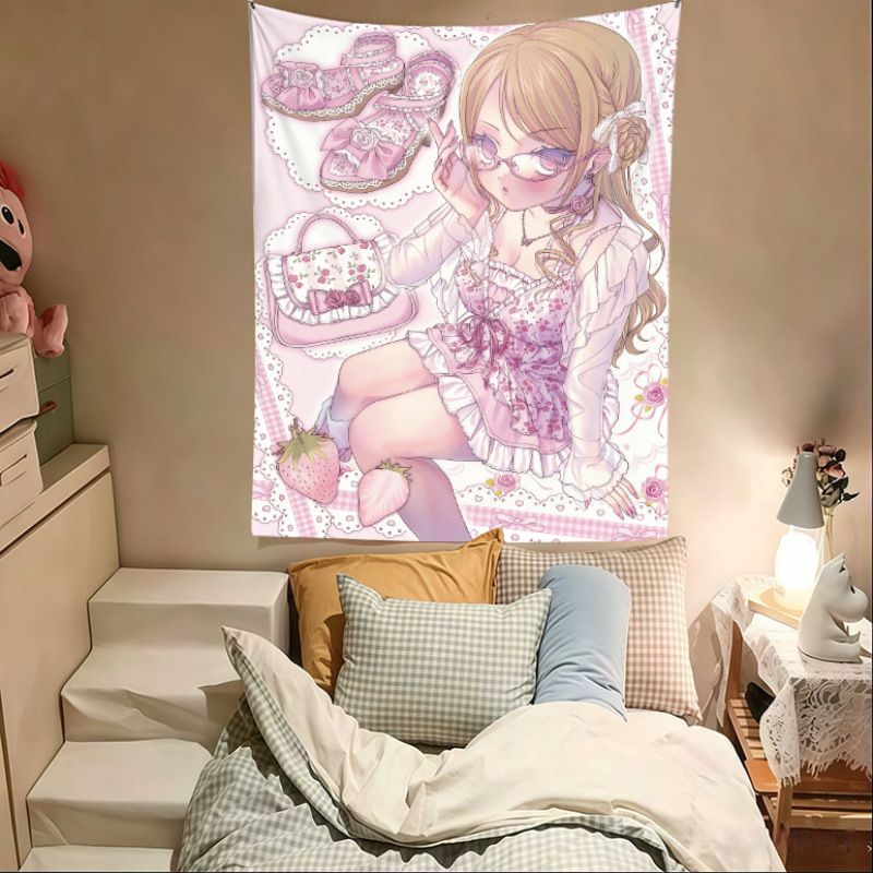 Anime Cosplay Girl Photo - VIKAMA Pembe Anime Kız Gobleni, Kawaii