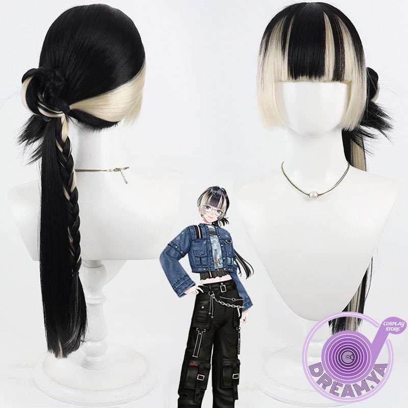 Anime Cosplay Long Black Hair - Juufuutei Raden Cosplay Peruk Vtuber Sarışın