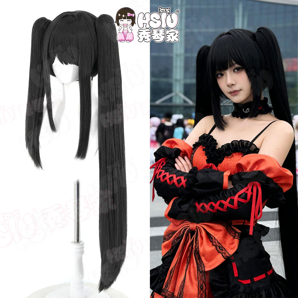 Anime Cosplay Long Black Hair - Date A Live Tokisaki Kurumi Cosplay