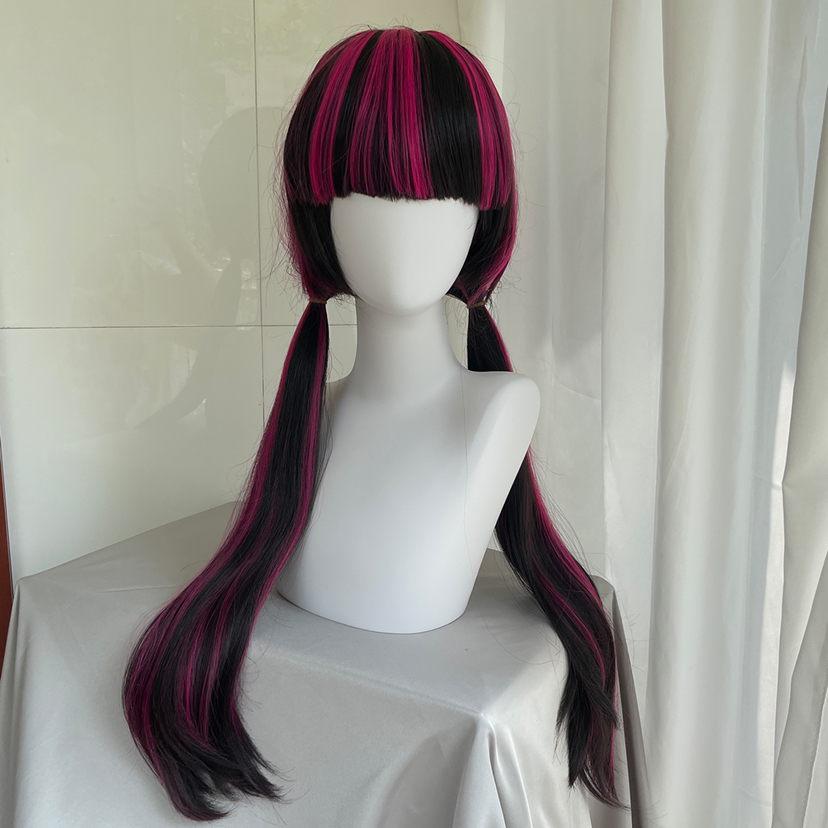 Anime Cosplay Long Black Hair - Yüksek Kaliteli Film Draculaura Cosplay Peruk