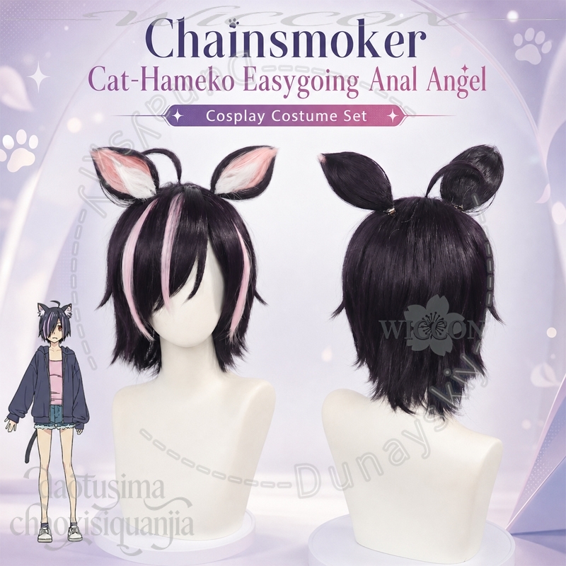 Anime Chainsmoker Kedi Cosplay - Cosplay Anime Pink Hair incelemesi ve fiyatı