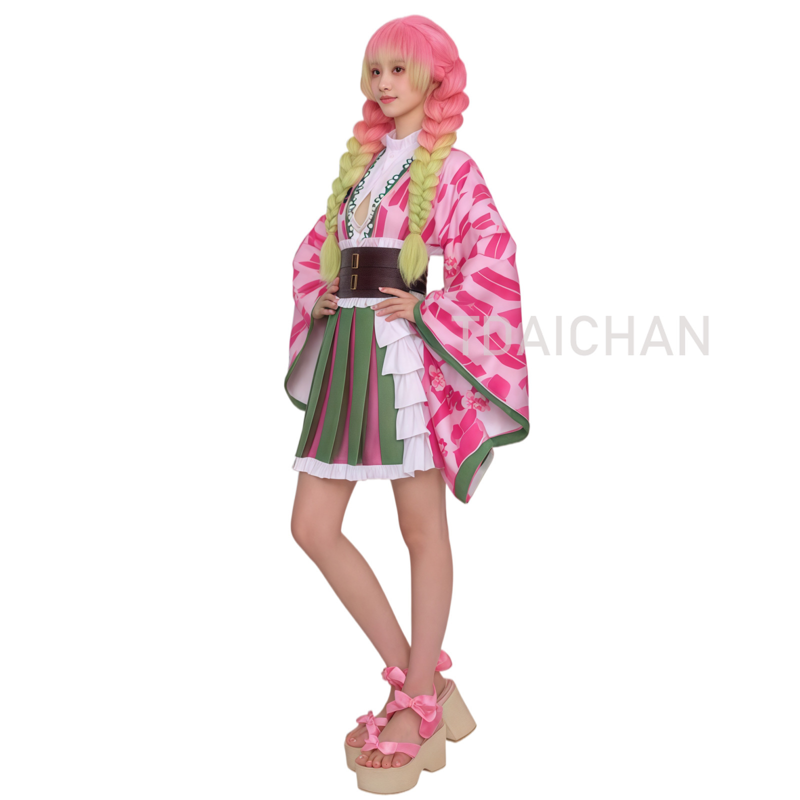 Anime Kanroji Mitsuri Cosplay  - Cosplay Anime Pink Hair incelemesi ve fiyatı