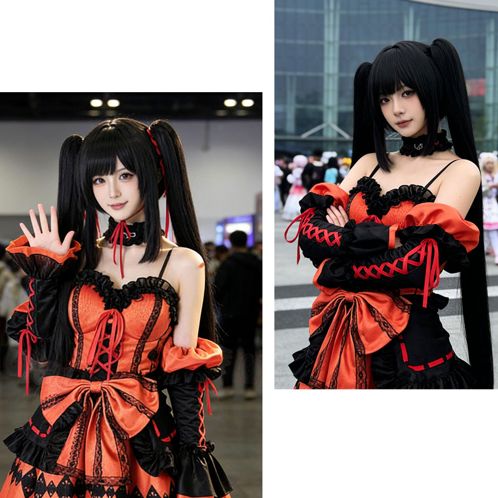 Date A Live Tokisaki Kurumi Co - Anime Cosplay Long Black Hair incelemesi ve fiyatı